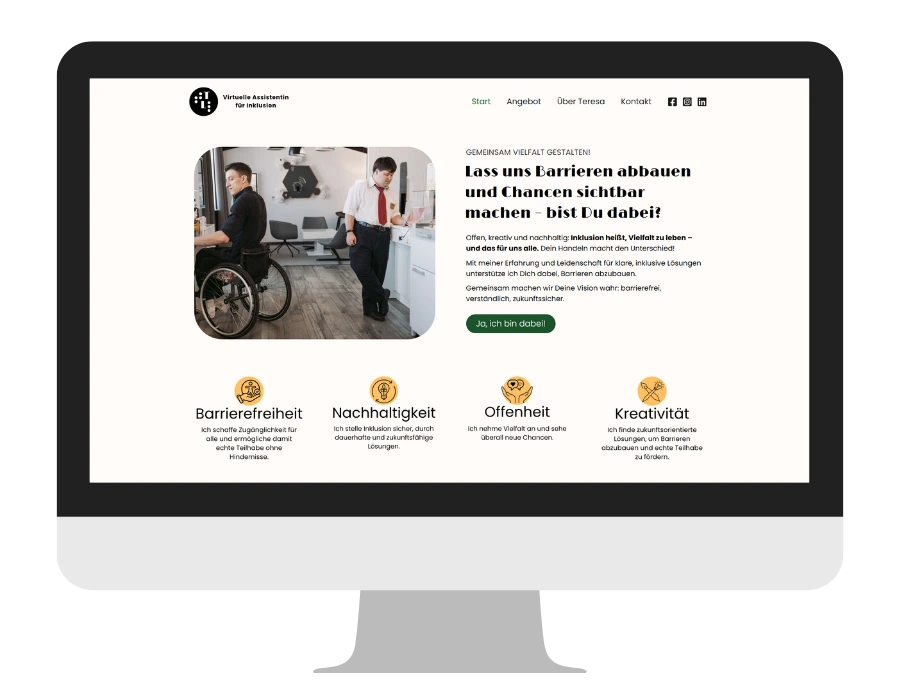 Website von Teresa Lüftinger VA für Inklusion